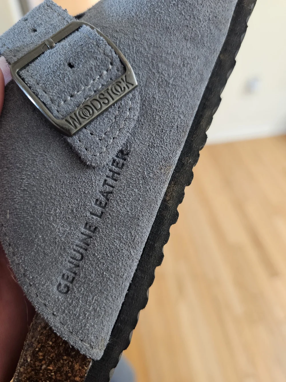 Woodstock Vintage Brand Gray Suede Leather Clogs Mules Mens Size 6